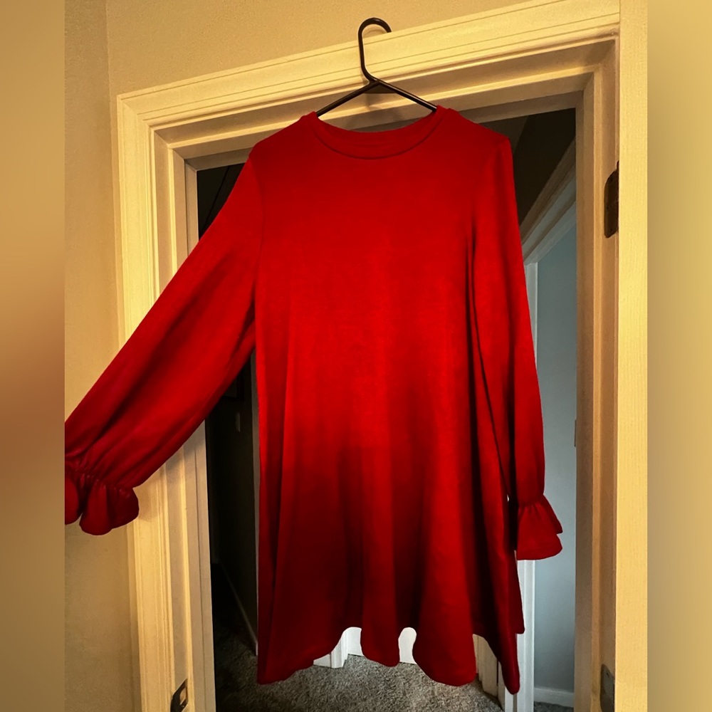 Long sleeve red dress
